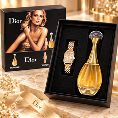 J'adore Perfume and Watch Gift Set for Women | Floral Fragrance with Elegant Wrist Watch