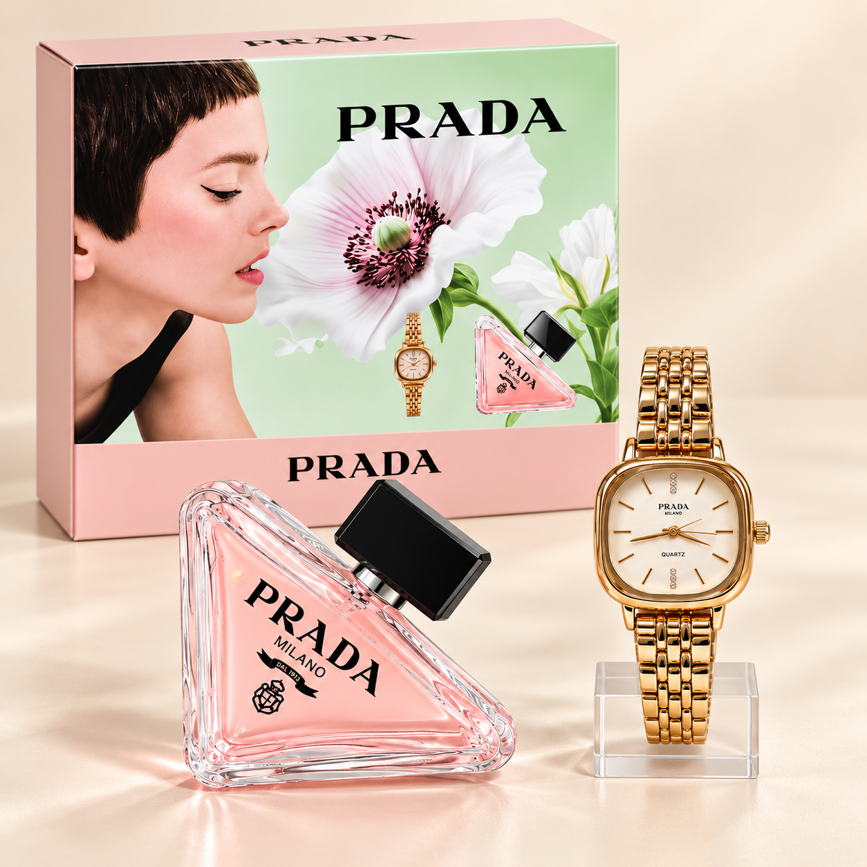Intense Eau De Parfum & Watch Gift Set for Women – Floral Fragrance with Stylish Wrist Watch Combo
