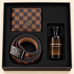 Ombre Nomade Eau de Parfum, Wallet & Belt Gift Set for Men – 3 Piece Fashion Accessory Combo
