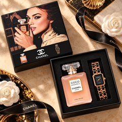 Chanel Coco Mademoiselle & Watch Gift Set for Women – Elegant Fragrance and Stylish Timepiece Combo