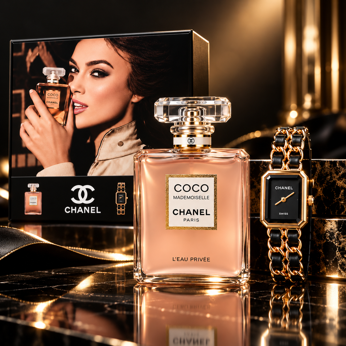 Chanel Coco Mademoiselle & Watch Gift Set for Women – Elegant Fragrance and Stylish Timepiece Combo